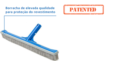 Piscina - Escova de parede com proteção em borracha - Pro